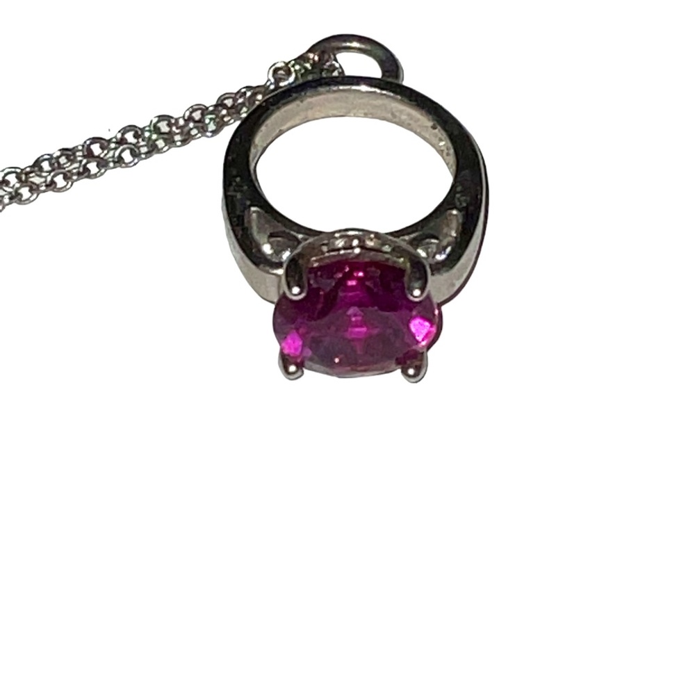 Pink stone Ring Necklace